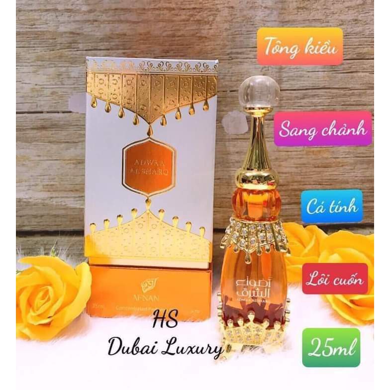 [DUBAI KING]Tinh dầu nước hoa dubai việt kiều Adwaa Al Sharq nội địa chính hãng cao cấp cho nữ  25ml