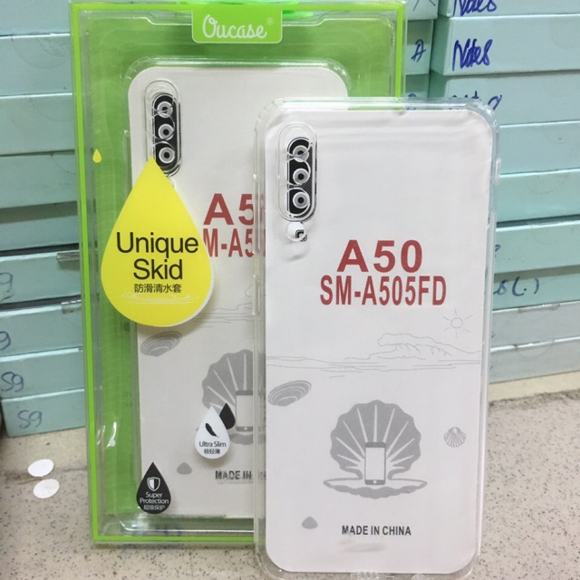 Ốp dẻo silicon OU CASE Samsung A50 trong suốt chống ố vàng