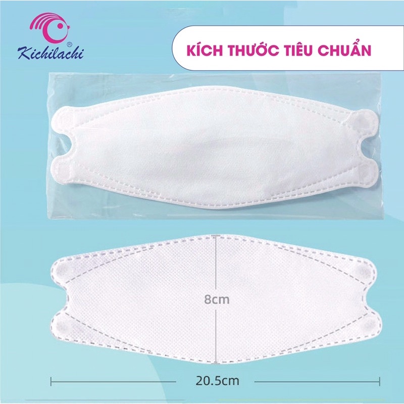 Sét 5 khẩu trang người lớn Kichi 4 lớp kháng khuẩn, có thể tái sử dụng 3-4 lần