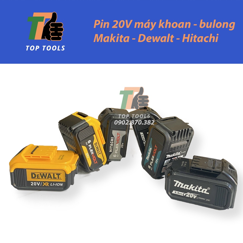 Pin máy khoan, máy siết bulong loại 20-21v, Pin 10cell 5ah