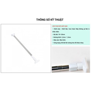 CÂY PHƠI ĐỒ GẤP GỌN 70-120cm Ø2,2cm - It Smart
