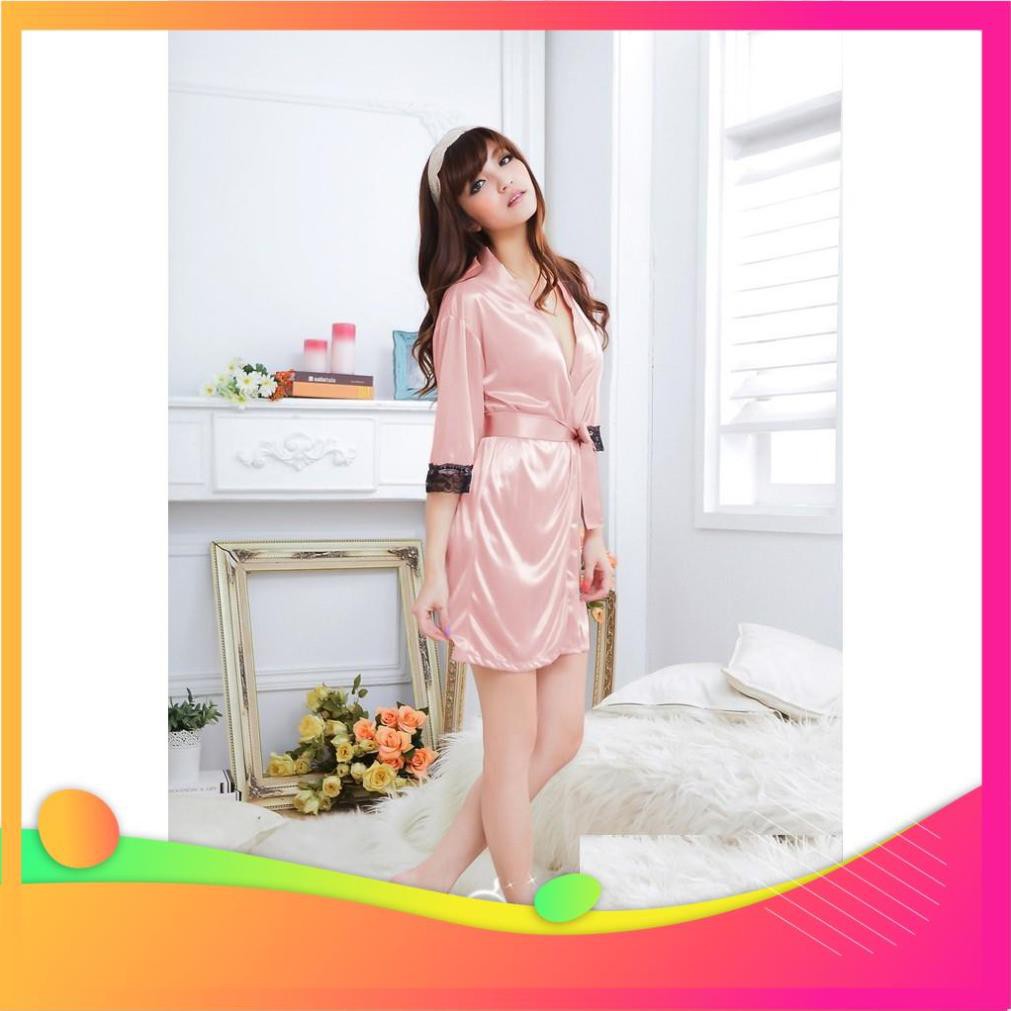 [ COSPLAY SEXY KATA - HÀNG CAO CẤP ] Áo choàng ngủ lụa satin phong cách kimono sexy | BigBuy360 - bigbuy360.vn