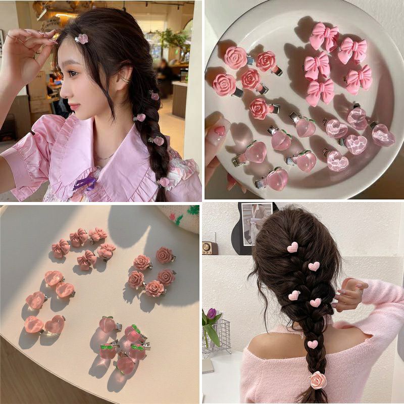 Kẹp tóc mini Hình Hoa Hồng/Trái Tim/Chiếc Nơ