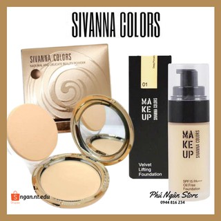 (Auth, Kiềm dầu, che phủ tốt)Kem nền và phấn phủ Sivanna Colors Thái Lan