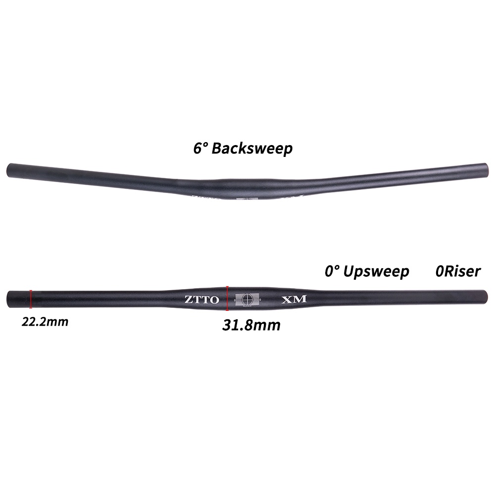 Thanh tay lái Ztto hợp kim nhôm 6 độ 720mm 780mm 31.8mm cho xe đạp