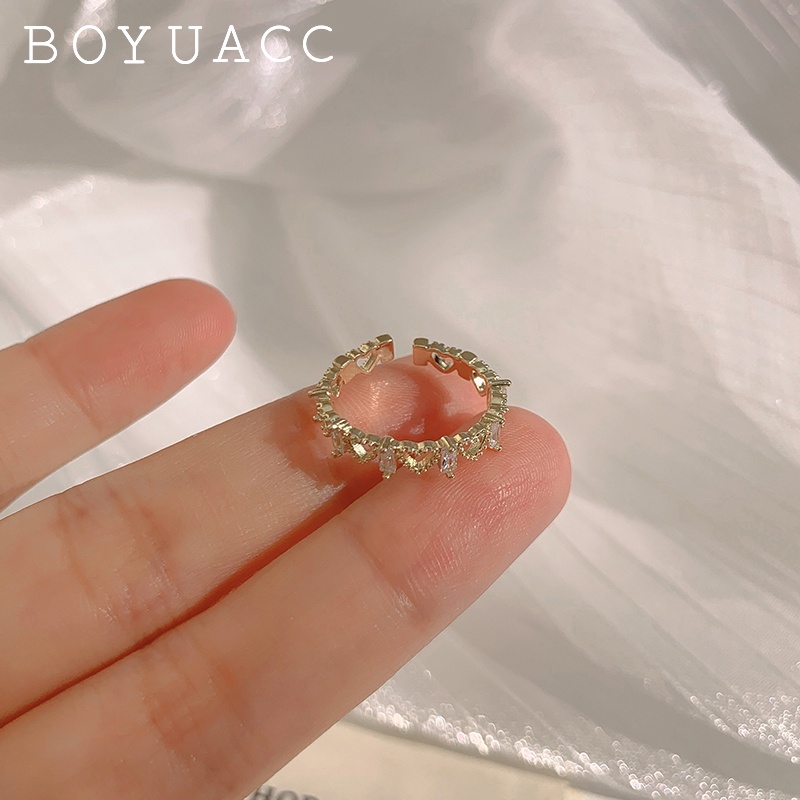 Nhẫn Hở Điều Chỉnh Chéo Phong Cách Hàn Quốc Cho Nữ