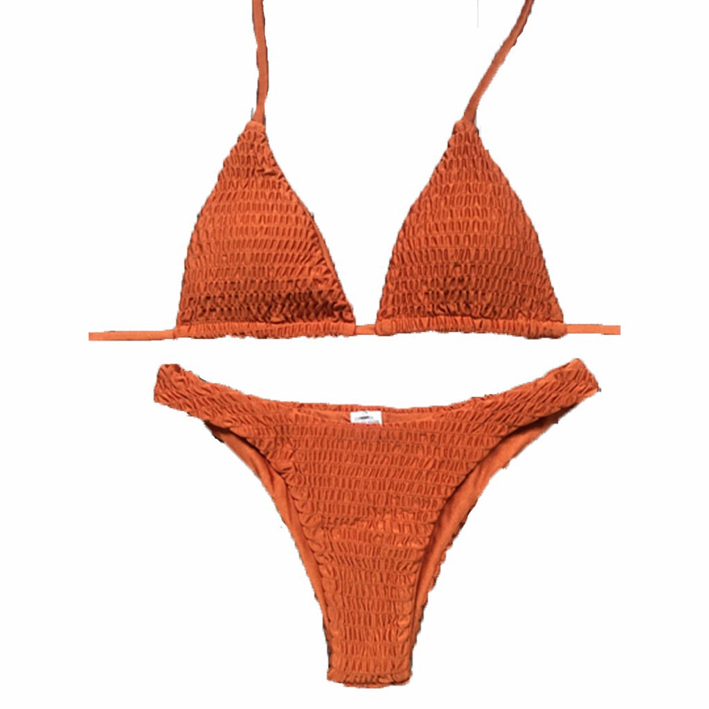 [Mã FACBGO245 giảm 10K đơn bất kì] Set bikini màu trơn gợi cảm cho nữ | BigBuy360 - bigbuy360.vn