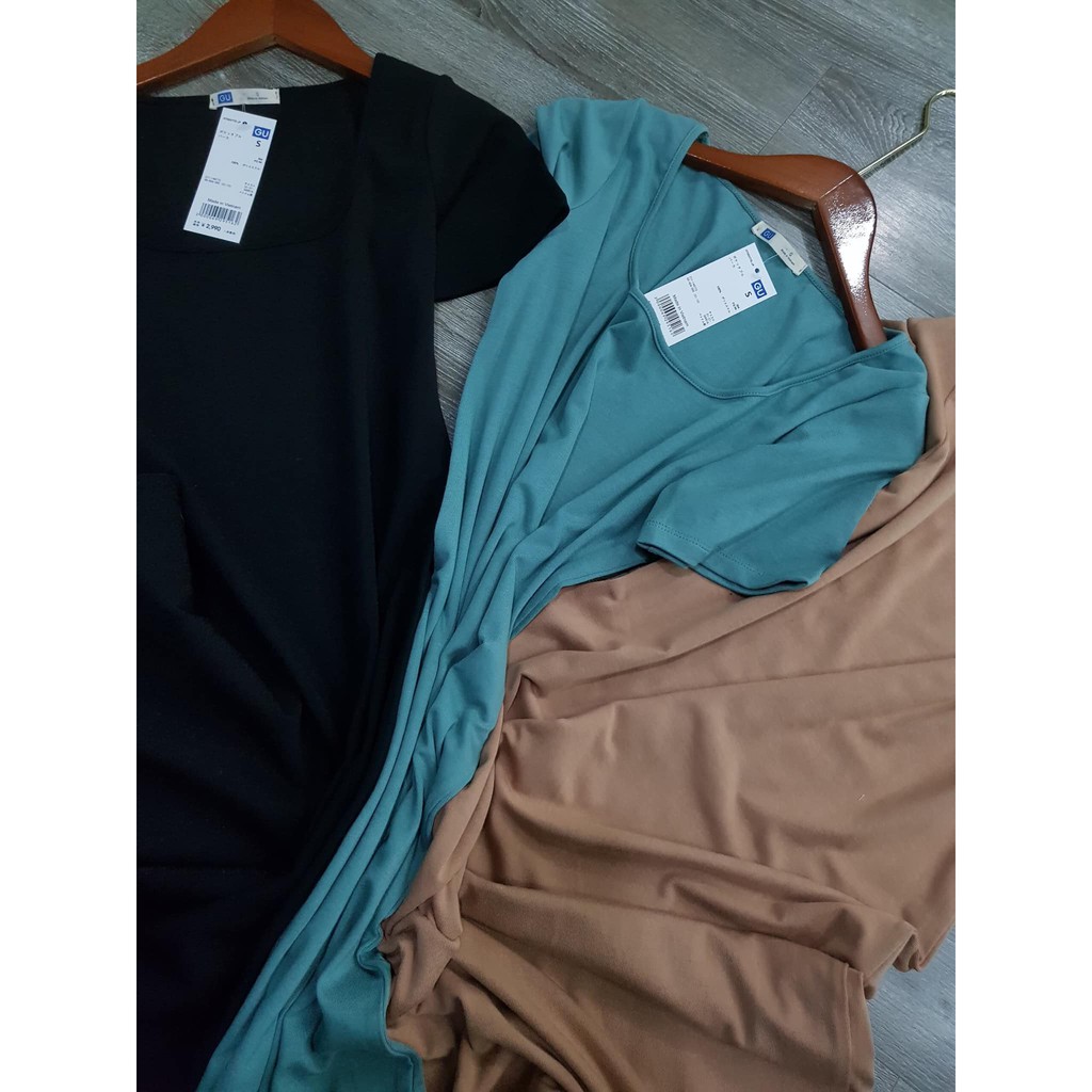 Váy thun body 03 màu cổ vuông - chất thun cotton thoải mái