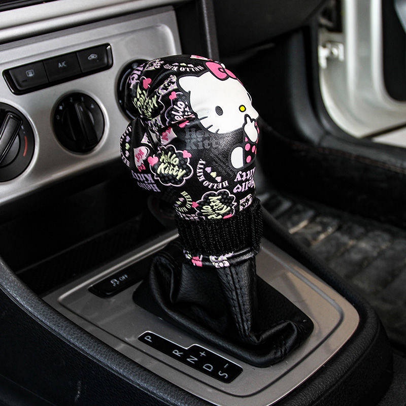 Vỏ bọc cần số xe hơi bằng da họa tiết hoạt hình Garfield độc đáo 4cYd