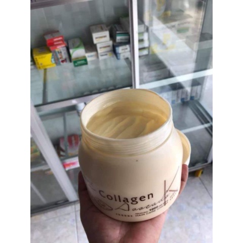 Hấp ủ tóc tại nhà Collagen Karanz 1000ml hương bơ hộp lùn dưỡng chất collagen giúp hồi sinh và tái tạo tóc bị hư tổn