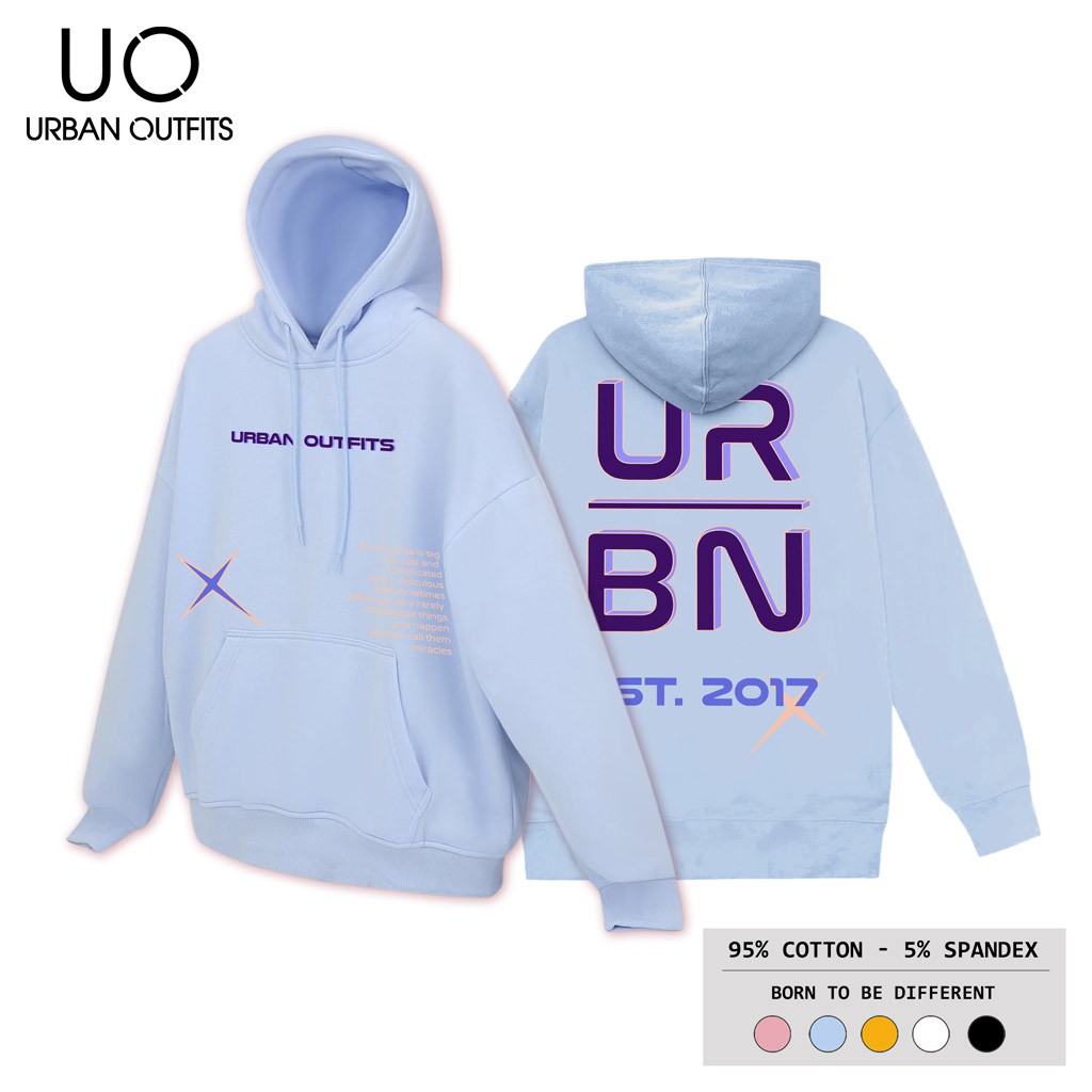 Áo Hoodie Nam Nữ Form Rộng URBAN OUTFITS In URBN EST2017 HOO18 Chui Đầu Thun Cotton Nỉ Local Brand