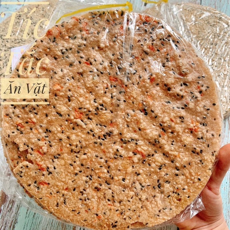 Bịch 10 Cái Bánh Đa Tép - Bánh Đa Mè Dừa Thơm Ngon Béo Giòn Rụm - Bánh Tráng Nướng Đặc Sản Tây Ninh