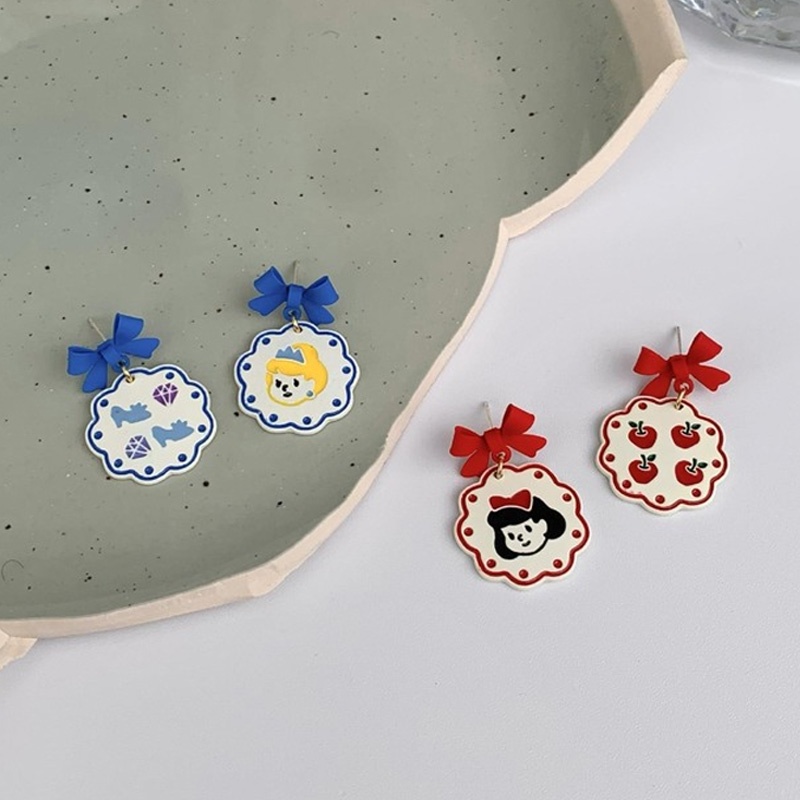 Bông Tai Mạ Bạc 925 Hình Nơ Hoạt Hình