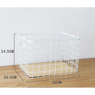 GIỎ TRANG TRÍ/ RỔ SẮT ĐẾ GỖ