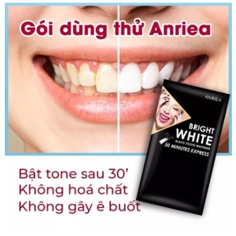 1 gói miếng dán trắng răng Anriea than hoạt tính cải thiện màu răng thumbnail