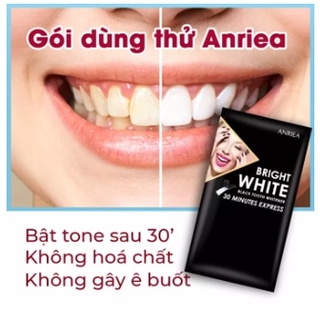 [GÓI DÙNG THỬ - RĂNG NHẠY CẢM] 1 gói miếng dán trắng răng Anriea than hoạt tính cải thiện màu răng - Hàng chính hãng A03