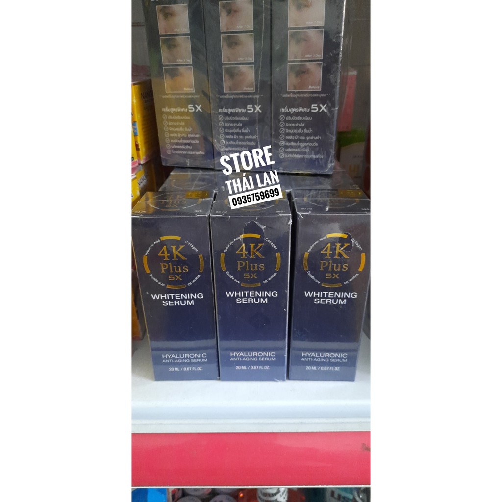 [CHÍNH HÃNG]Serum 4k plus Thái Lan trắng da, ngăn ngừa mụn, chống lão hóa, se khit lỗ chân lông