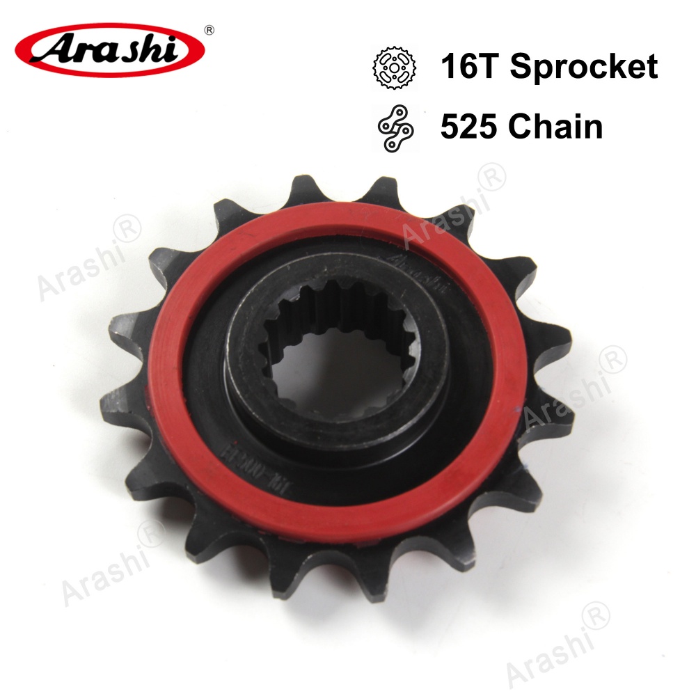 Arashi Dành Cho Xe YAMAHA FZ07 FZ-07 2015-2017 525 Xích 16T Xe Máy Cao Su Đệm Trước Bánh Xích MT-07 