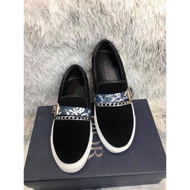⚡ 𝐅𝐑𝐄𝐄 𝐒𝐇𝐈𝐏 ⚡ giày slipon dây xích AMIRI cao cấp, giày lười amiri da lộn fullbox...