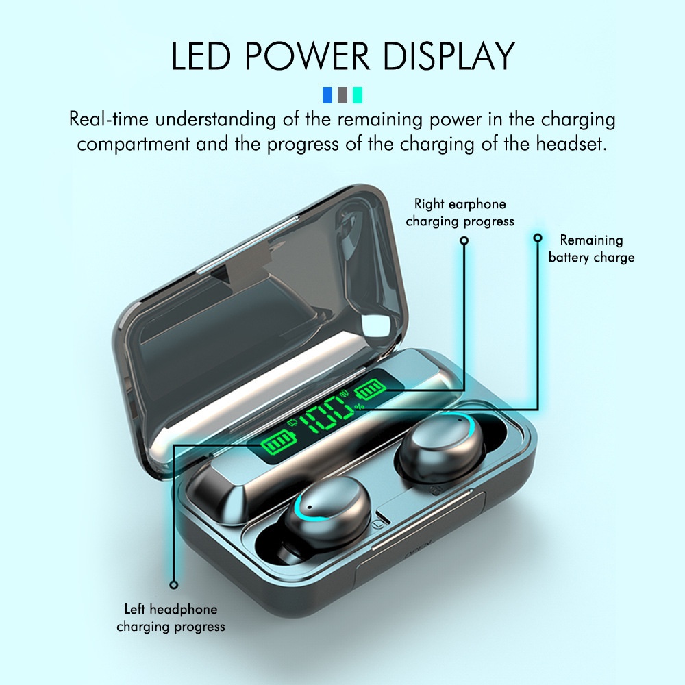 Tai Nghe Không Dây F9 Pro TWS Bluetooth 5.0 HiFi Phong Cách Thể Thao Cho Điện Thoại