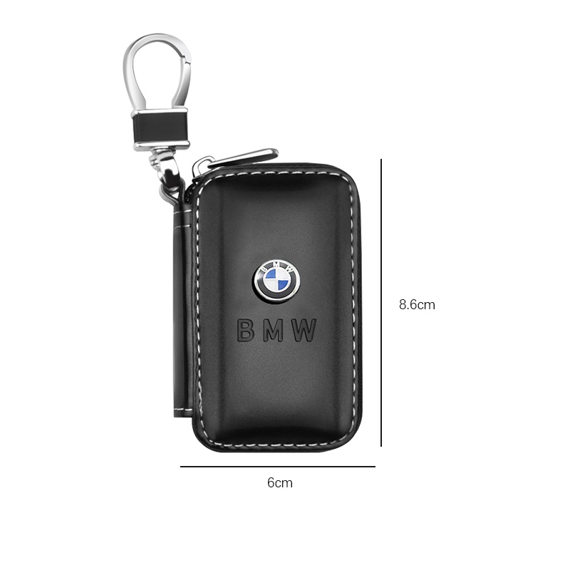 Túi Da PU Đen Cao Cấp Có Khóa Kéo Dùng Để Đựng Chìa Khóa Xe Hơi Audi VW Mazda