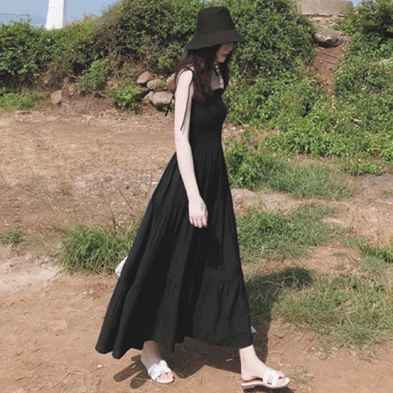 ĐẦM MAXI ĐEN/TRẮNG DUYÊN DÁNG ‼️‼️
