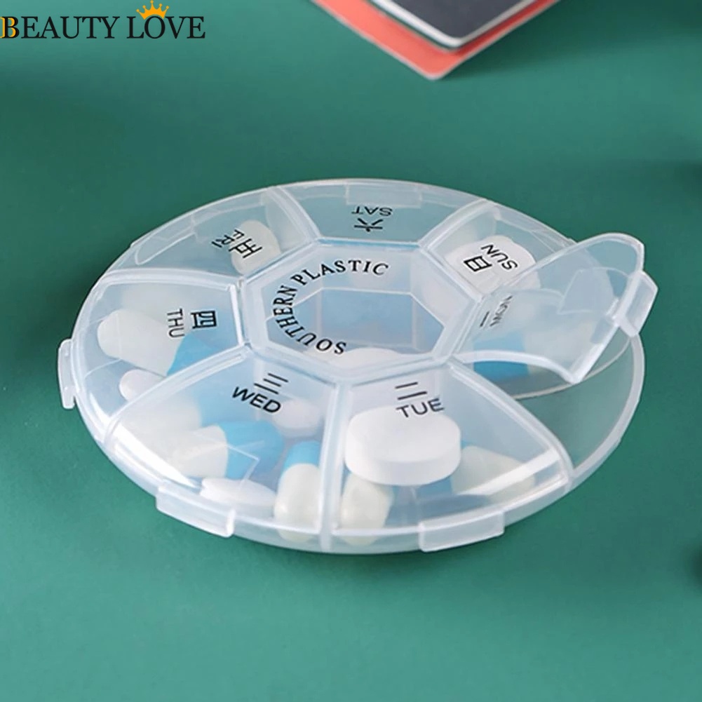 Hộp Đựng Thuốc 7 Ngăn Mini Bằng Nhựa Tiện Dụng Ốp