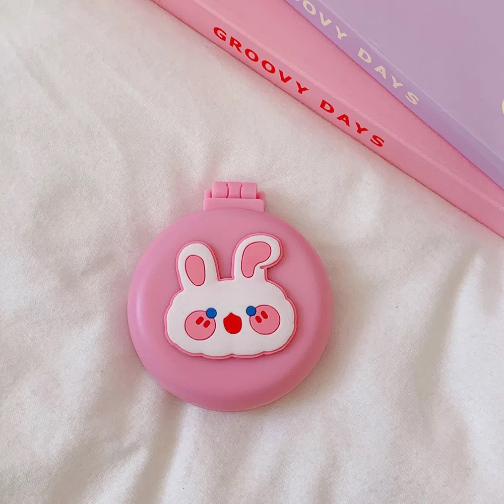 Lược Chải Tóc Mini Tích Hợp Gương Gấp Gọn Phong Cách Hàn Quốc Bỏ Túi