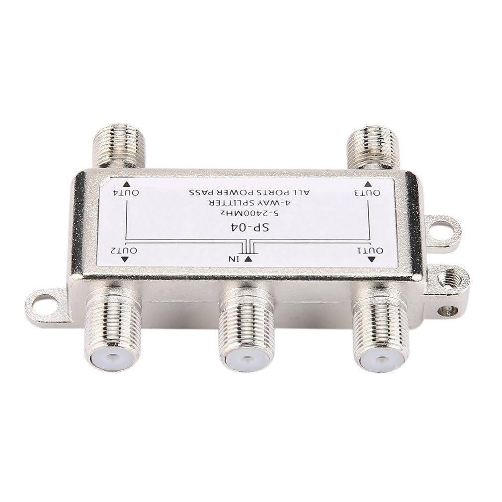 Nhà phân phối bộ tách sóng vệ tinh / ăng-ten / truyền hình cáp 4 kênh 5-2400MHz F Loại SP-04 Bộ chia tăng cường Thiết bị Tv tại nhà 