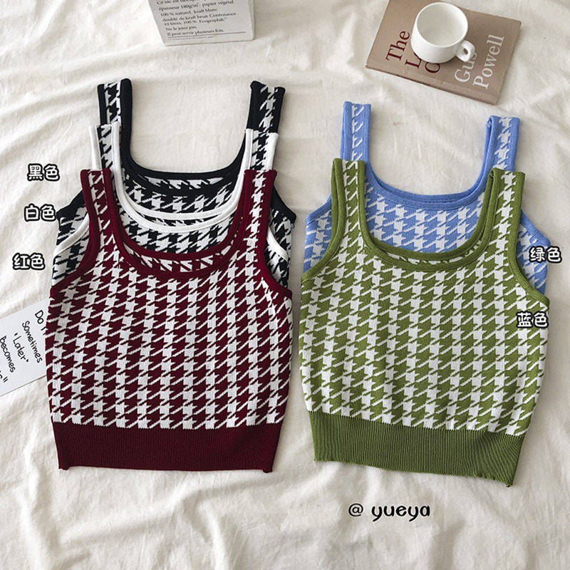 Áo Lửng Hai Dây In Họa Tiết Phong Cách Hàn Quốc Quyến Rũ Dành Cho Nữ