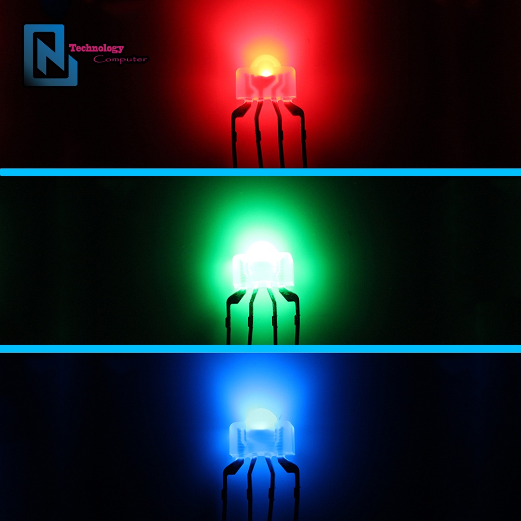 Đèn Led RGB 4 Chân Cực Âm Dương Chung Combo 10 Chiếc Loại Điên Áp 1,8V Đến 3,2V Phù Hợp Switch Bàn Phím Chuột