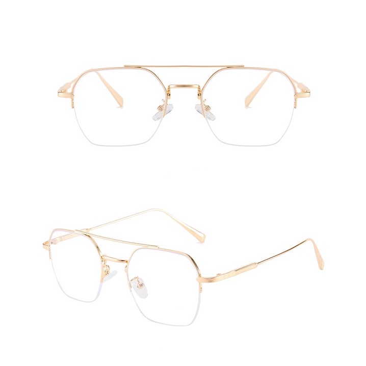 Mắt Kính Unisex Bằng Kim Loại Đa Giác -50 100 150 200 250 300 350 400 450 500 550 600