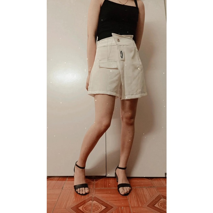 Quần giả váy cạp cao, quần short nữ, viền chỉ nổi sang trọng Julesche, 3 size S, M, L | BigBuy360 - bigbuy360.vn
