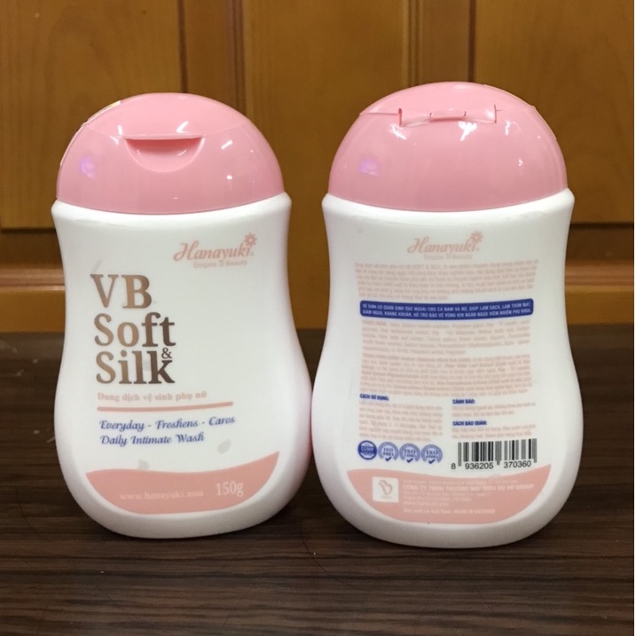 Dung Dịch Vệ Sinh Hanayuki VB Soft &amp; Silk 150gr Phiên Bản Màu Hồng Cao Cấp, Nước Rửa Phụ Khoa Cho Nam và Nữ