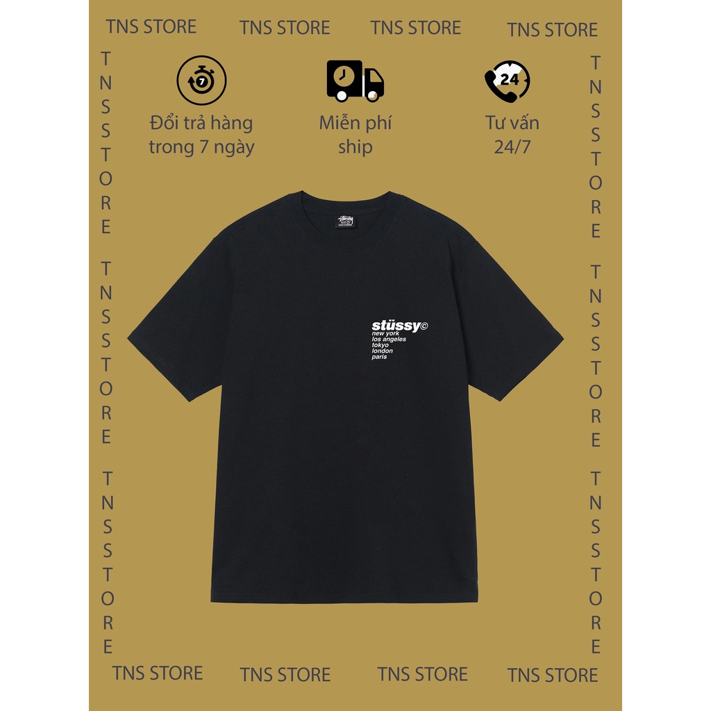 Áo thun tay lỡ Stussy quả dâu basic TNS STORE , Áo thun unisex nam nữ form rộng oversize chất liệu Cotton
