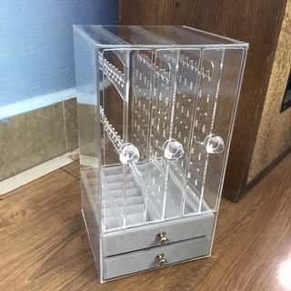 [CÓ SẴN] Hộp đựng trang sức 5 cánh 2 ngăn kéo Mica cao cấp { tủ hop Amica Kháng Vỡ}
