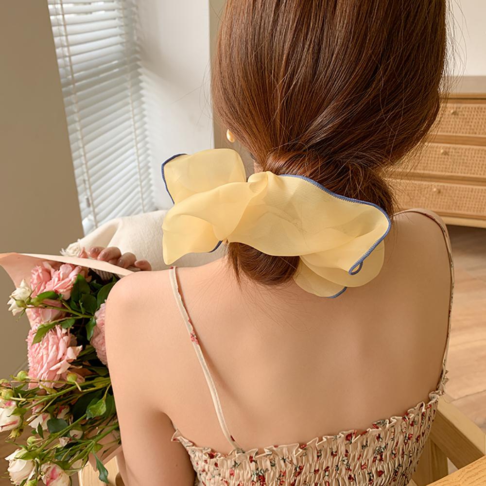 Dây Buộc Tóc Co Giãn Phối Lưới Thời Trang Hàn Quốc Cho Nữ