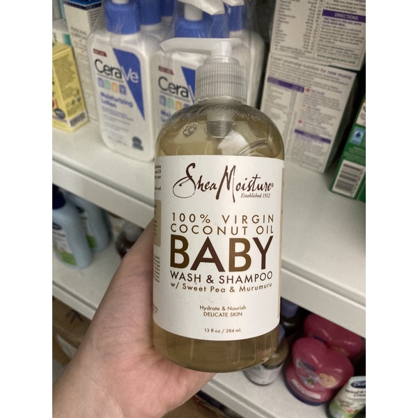 Sữa tắm Shea Moisture Baby Coconut Oil chai vòi 384ml