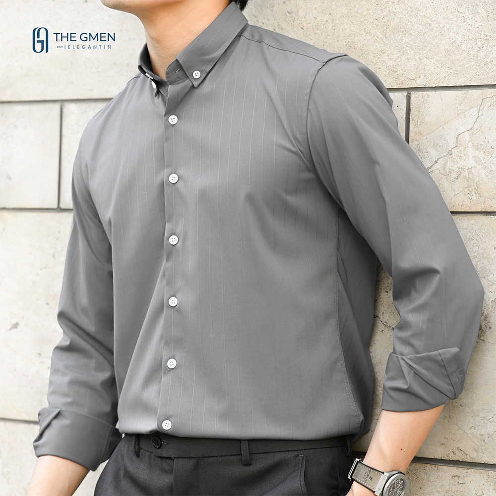 Áo sơ mi nam dài tay cao cấp THE GMEN Merlot Shirt chất vải khử mùi, chống nhăn, thoáng mát