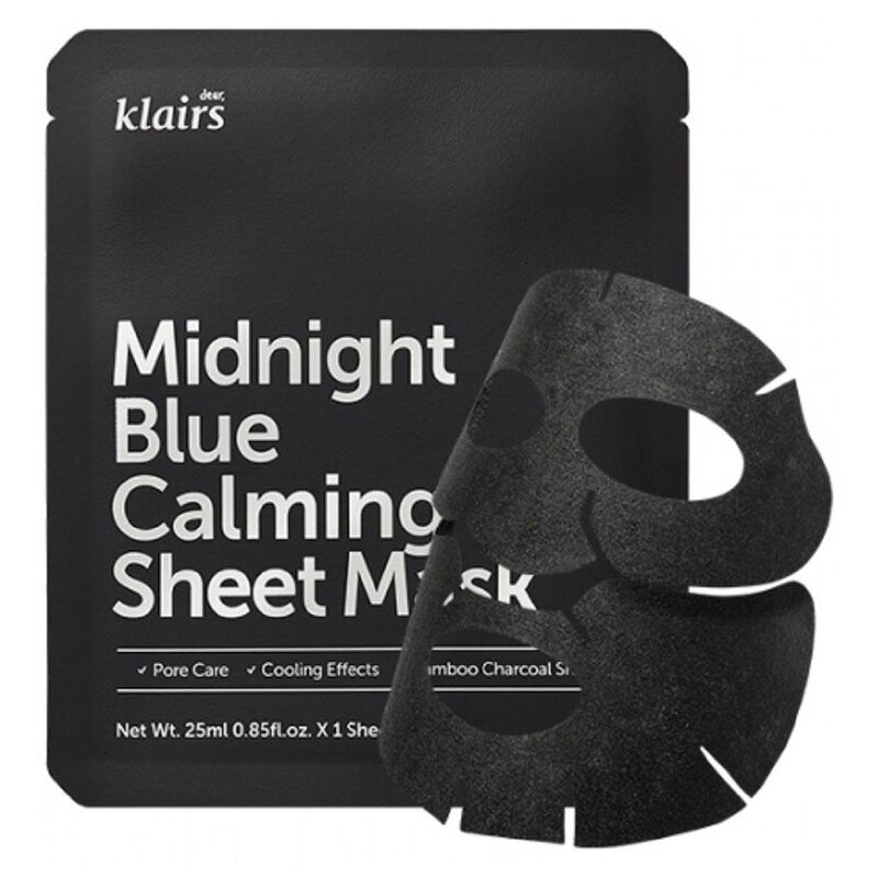 Mặt Nạ Klairs Hỗ Trợ Làm Sạch &amp; Dịu Mát Da Midnight Blue Calming Sheet Mask 25ml