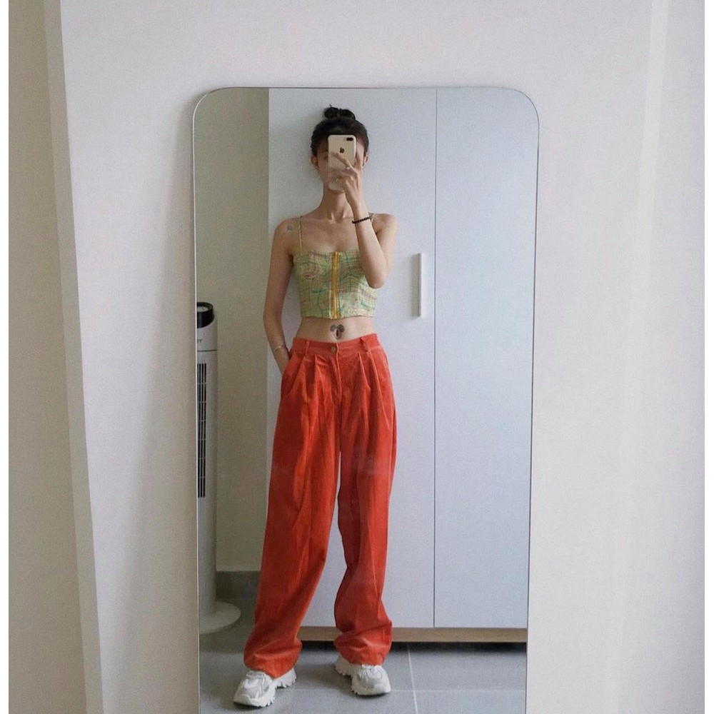 Quần Dài Nhung Cam TARTAN - Velvet Pant / Orange / Best Seller - TIẾT KIỆM 𝟑𝟗𝐤 khi mua combo 2 sản phẩm !!