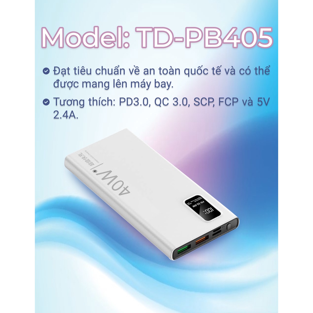 Pin Sạc Dự Phòng 10000mah / 20000mah - THE DEOSD - TD-PB405