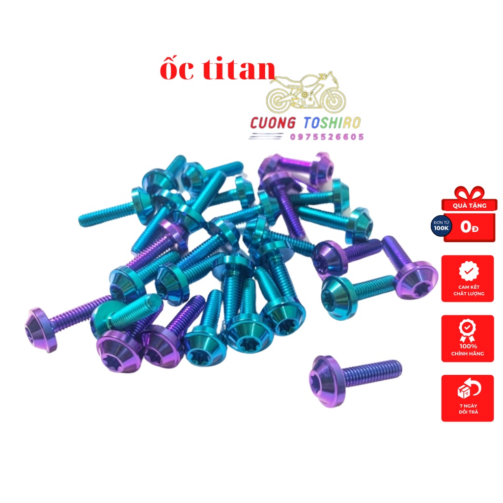 ốc titan Gr5 4li15 gắn nắp dầu và ná cao su bợ cổ honda gắn ốp đồng hồ Wave cuongtoshiro