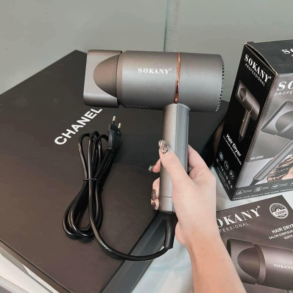 Máy sấy tóc Sokany SK-2202 chính hãng công suất 1200W - Tặng kèm 1 đầu sấy tạo kiểu