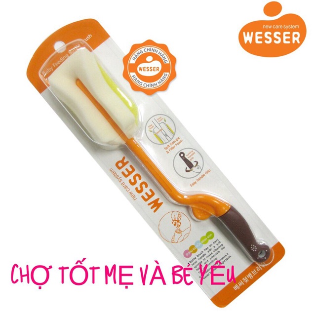 COMBO NƯỚC RỬA BÌNH SỮA 500ML + CAY CỌ BÌNH SỮA WESSER