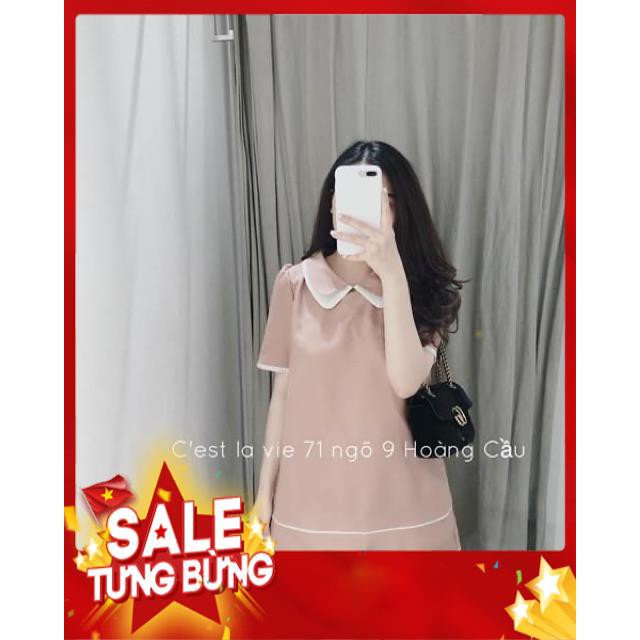 Đầm bầu cao cấp💕váy bầu chất lụa Hàn siêu mát, siêu mịn, siêu mềm, không nhăn🌸free size 43~70kg💕 3 màu Hồng, xanh, vàng