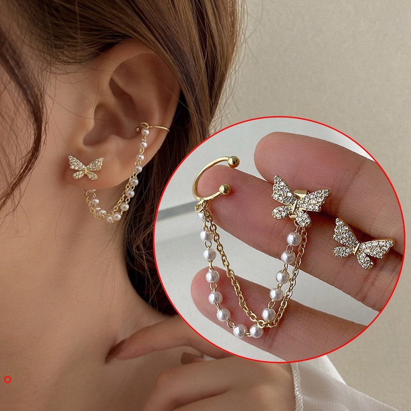 Đôi khuyên tai hình bướm đính đá dễ thương cho nữ