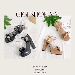 Giày cao gót quai ngang độn đế, đế đúp, độn mũi, xăng đan nữ 12cm 15cm gigishop s633
