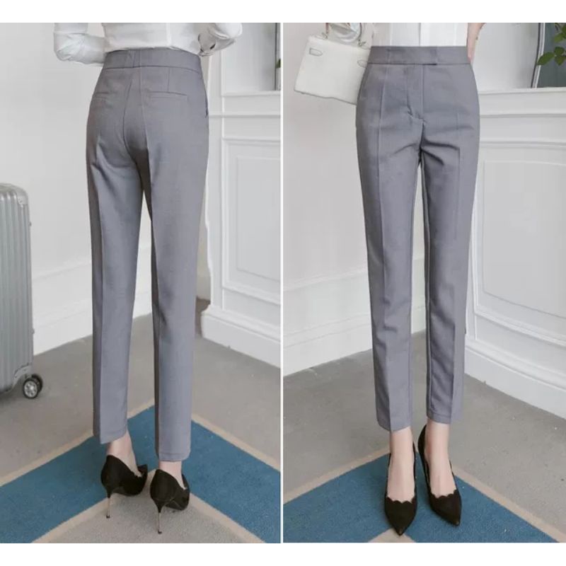 Quần tây nữ công sở cao cấp ống đứng bigsize chất vải dày dặn kiểu dáng Quần âu nữ cap cao màu đen ghi xanh mặc đi học | BigBuy360 - bigbuy360.vn