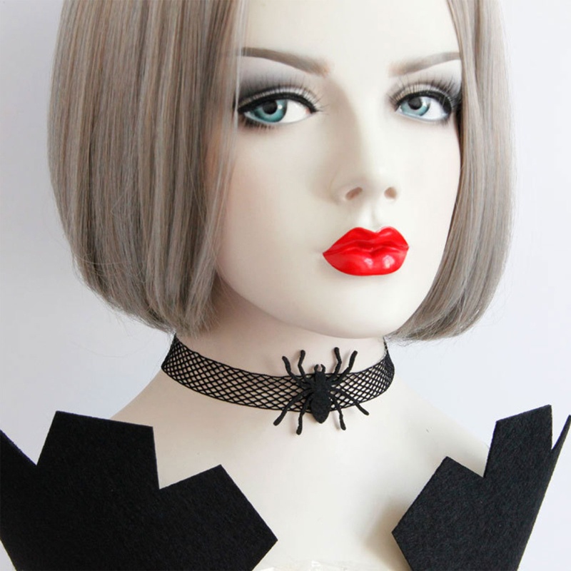 Vòng Cổ Choker Ren Co Giãn Phong Cách Gothic Hóa Trang Halloween Dành Cho Người Lớn